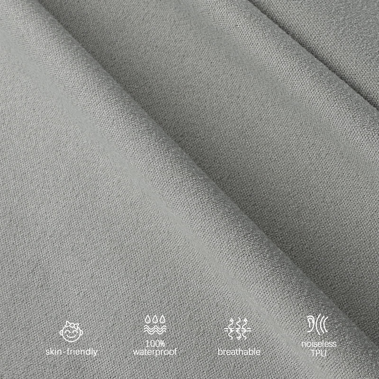 2 Pack Twin Mattress Protector Waterproof, Noiseless & Soft Coverage Mattress Fitted Sheet Twin with Deep Pocket up to 14", Super Breathable & Easy Wash Twin Size Mattress Protector