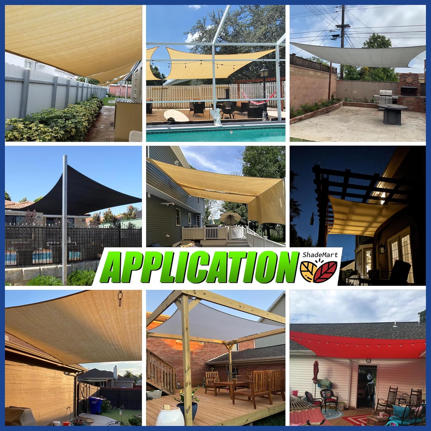 ShadeMart 8' x 10' Red Sun Shade Sail Rectangle Canopy Fabric Cloth Screen SMSL, Water and Air Permeable & UV Resistant, Heavy Duty, Carport Patio Outdoor - (We Customize Size)