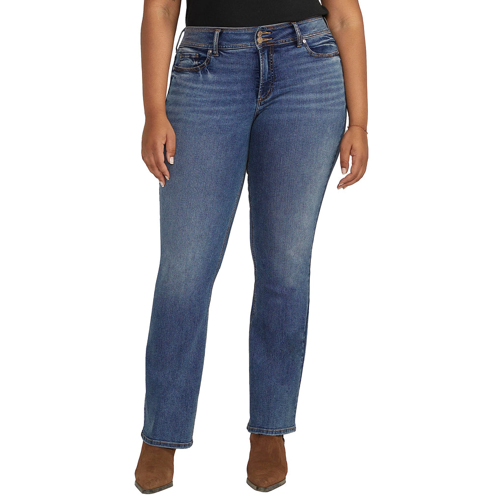 Silver Jeans Co. Women's Plus Size Suki Mid Rise Slim Bootcut Jeans