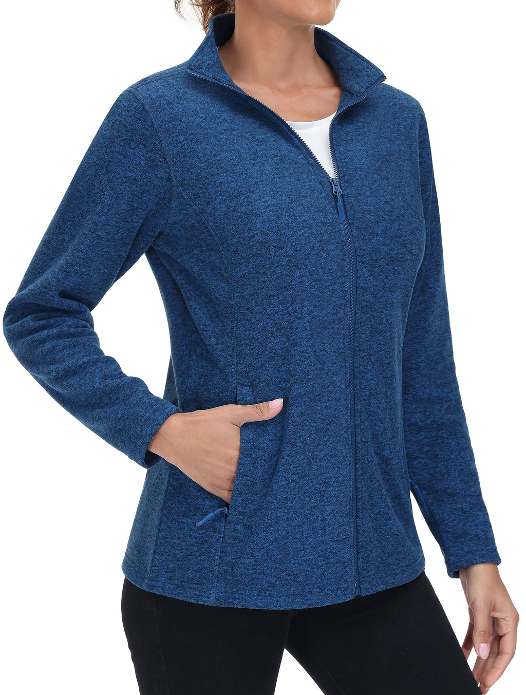 MAGCOMSEN Fleece Jacket Women Zip UP Lightweight Soft Polar Warm Winter Jackets for Women with Pockets Outdoor Hiking