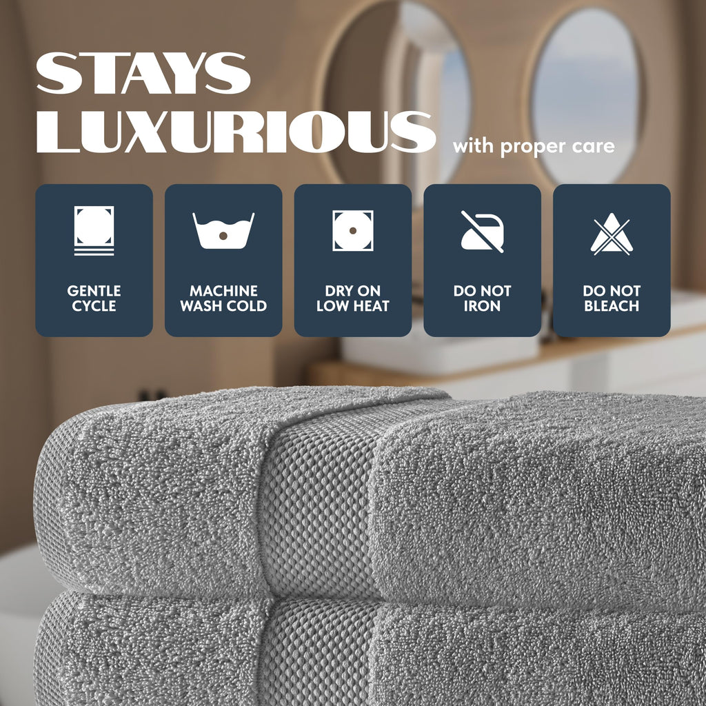 White Classic Luxury Bath Towels Set of 4 Large - 700 GSM Turkish Cotton Ultra Soft Bath Towels 27x54 | Highly Absorbent and Quick Dry | Hotel Towels for Bathroom Luxury, Plush Shower Towels, White