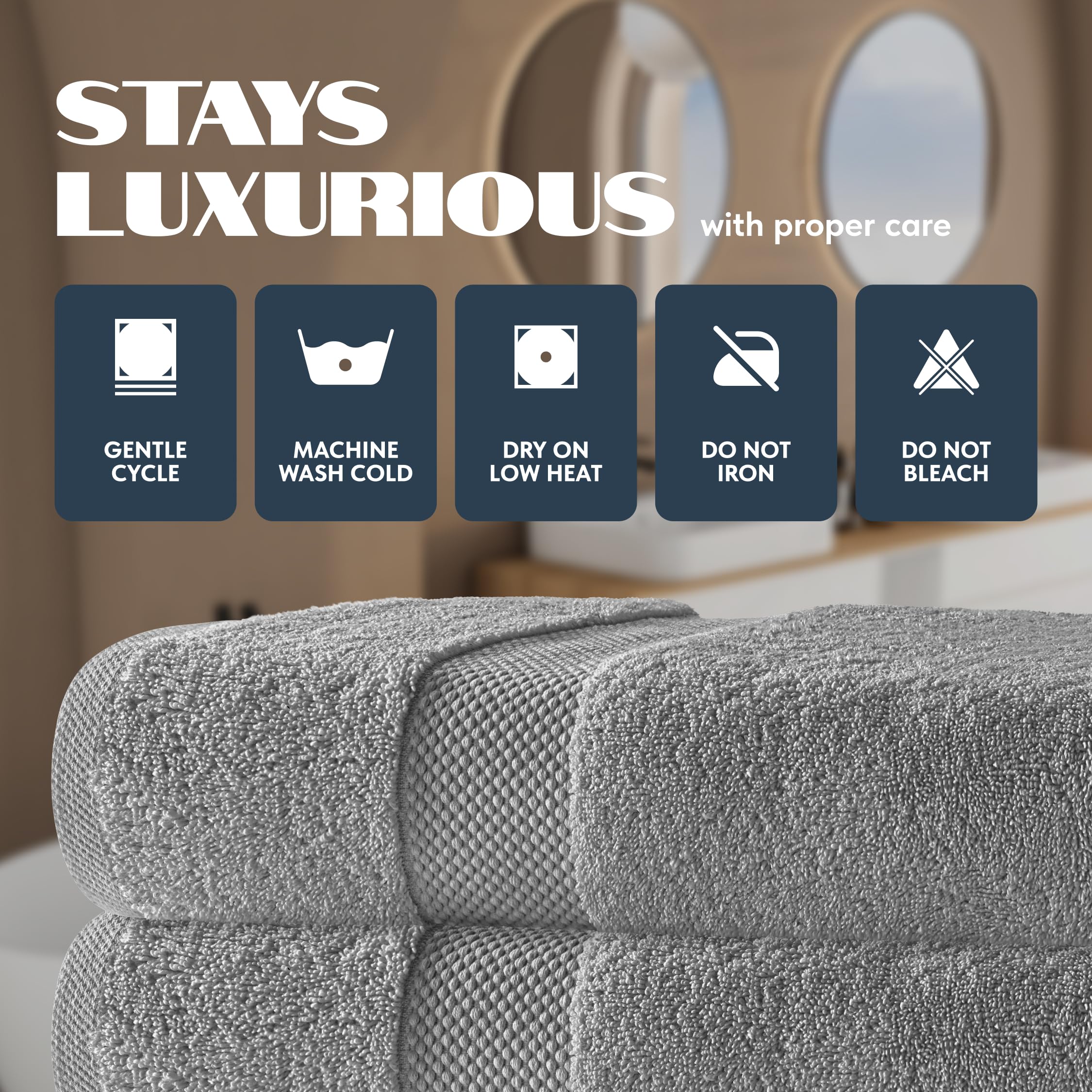 White Classic Luxury Bath Towels Set of 4 Large - 700 GSM Turkish Cotton Ultra Soft Bath Towels 27x54 | Highly Absorbent and Quick Dry | Hotel Towels for Bathroom Luxury, Plush Shower Towels, White