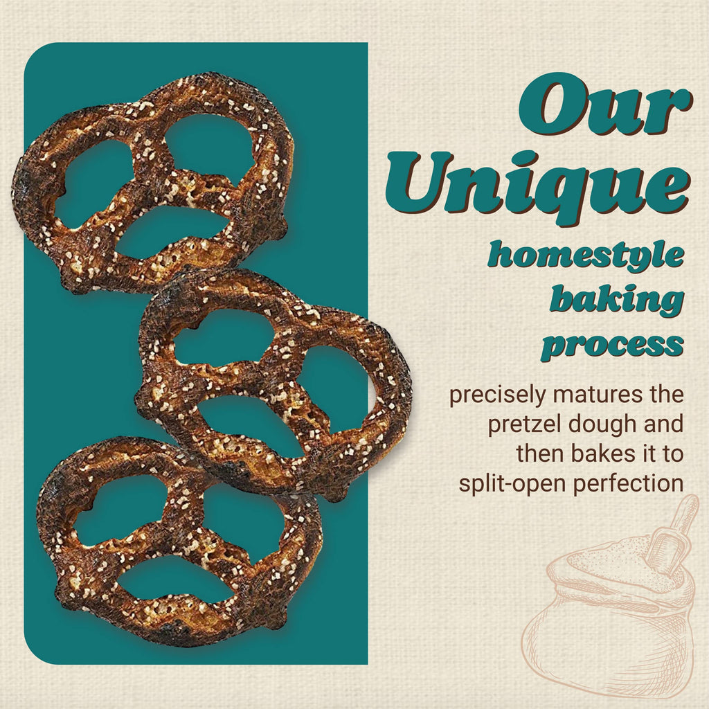 Unique Snacks Extra Dark Splits Pretzels, Original Split-Open Pretzels, Delicious Homestyle-Baked Snack Bag, Vegan, OU Kosher, and Non-GMO Food, No Artificial Flavor, 2 Oz. Bag, Pack of 12