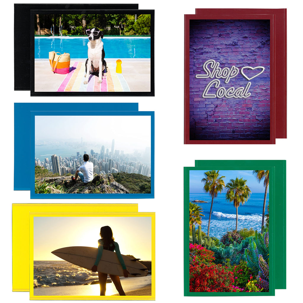 Magtech Magnetic Photo Pocket Picture Frame, White, Holds 2.5 x 3.5 Inches Photos, 10 Pack, Made in the USA (12310)