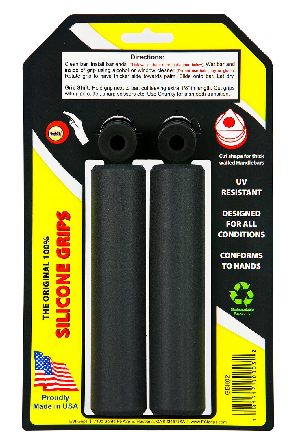 ESI Grips Chunky - Silicone MTB Grips - Ultimate Comfort and Control for Mountain Bikers and E-Bike Riders, Durable Bicycle Handlebar Grips for a Smooth Ride
