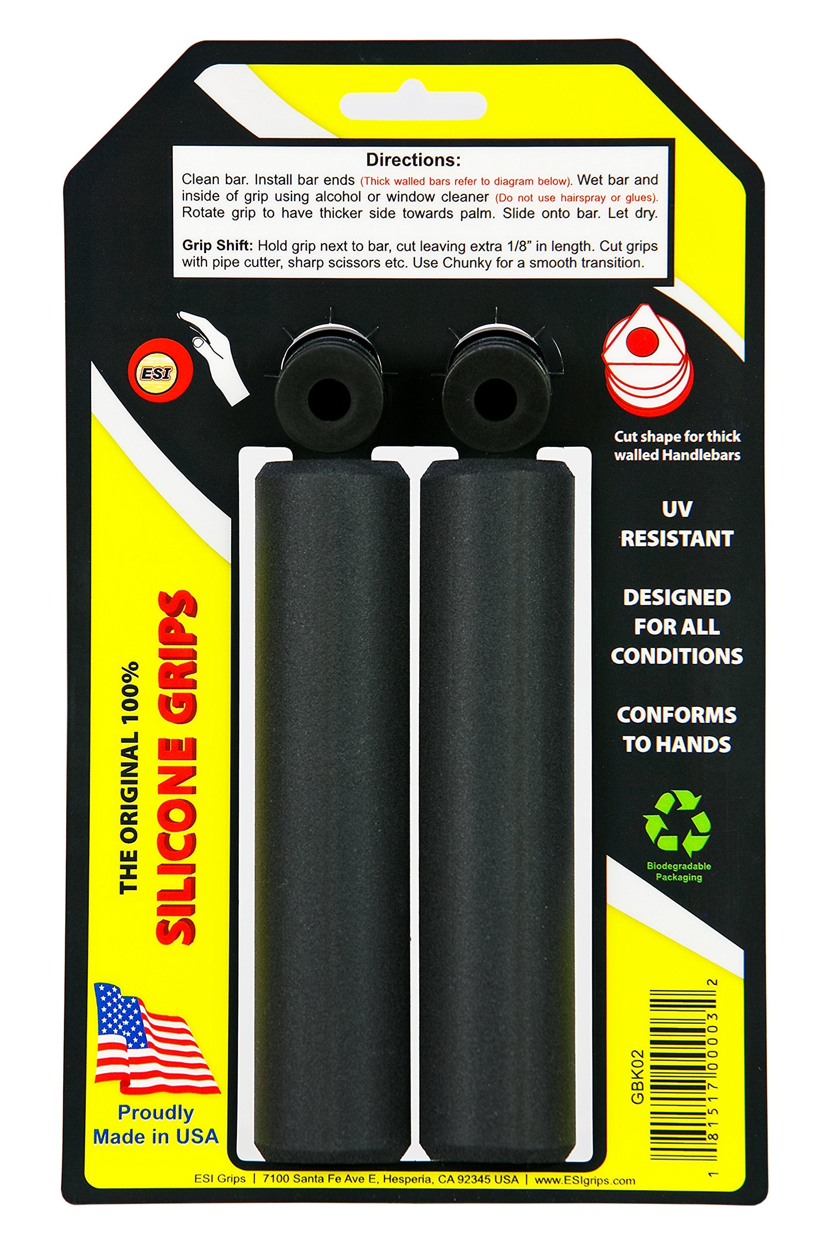 ESI Grips Chunky - Silicone MTB Grips - Ultimate Comfort and Control for Mountain Bikers and E-Bike Riders, Durable Bicycle Handlebar Grips for a Smooth Ride