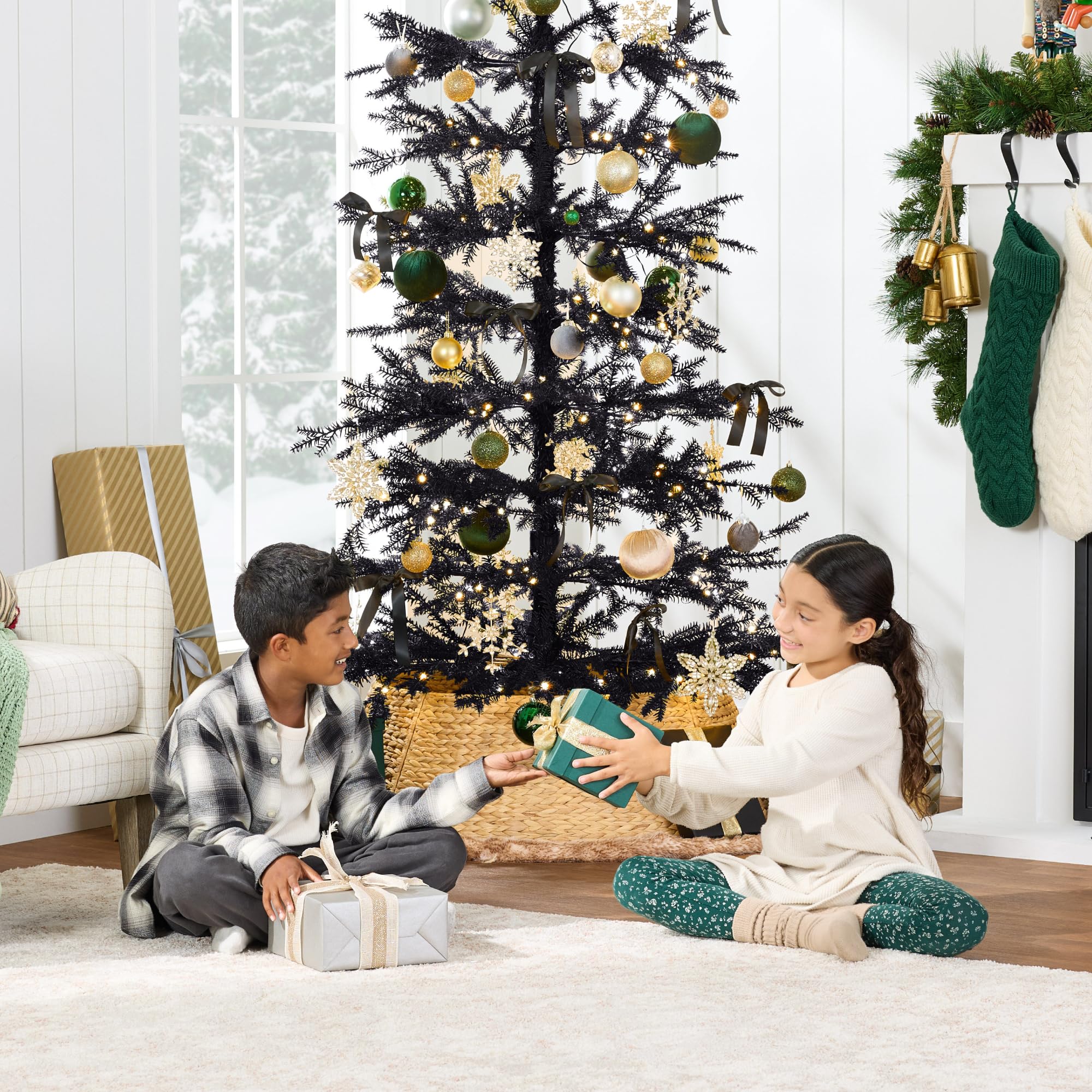 Best Choice Products Pre-Lit Sparse Christmas Tree 4.5ft Artificial Pine Holiday Décor Aspen Noble Fir w/ 2-in-1 White & Multicolor LED Lights