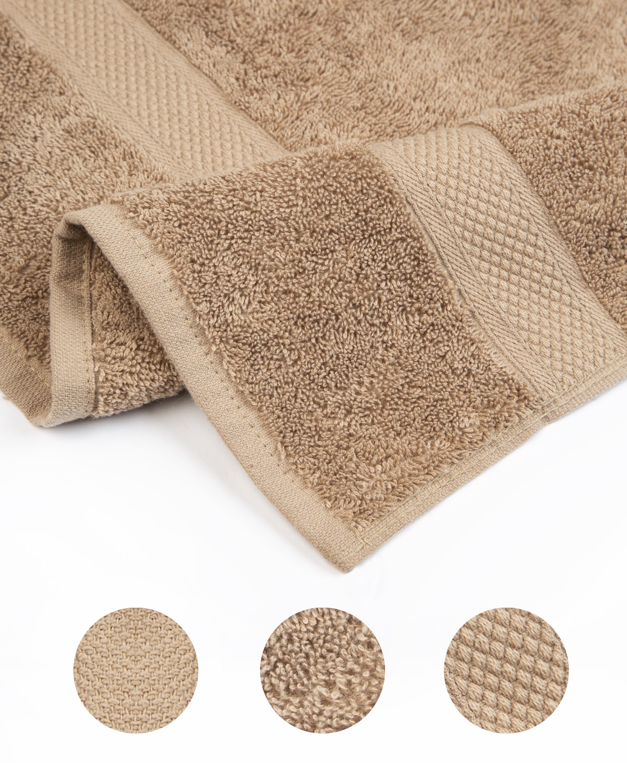 Pleasant Home Bath Towels Set of 6 (24” x 50”) 100% Cotton, 515 GSM | Lightweight, Soft & Highly Absorbent Luxury Towels for Bathroom | for Gym, Pool & Spa | 6 Pack, Gray