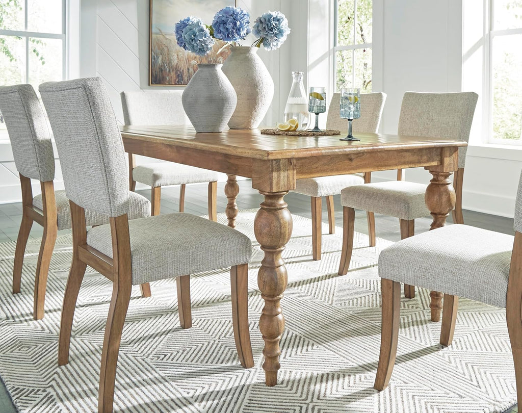 Signature Design by Ashley Rybergston Casual Dining Table with 4 Legs, Light Brown