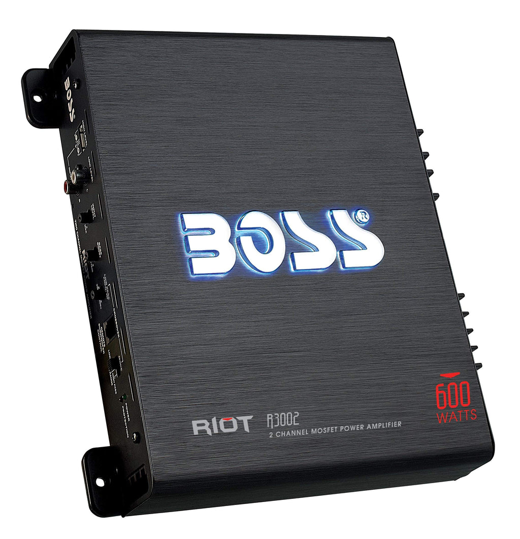 BOSS Audio Systems R1004 Riot Series 4 Channel Class A/B Car Amplifier - 400 High Output, IC (Integrated Circuit), Hook Up to Subwoofer for Bass