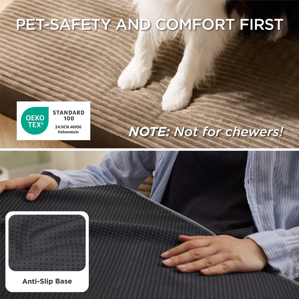 Bedsure ComfyFleece Dog Bed for Small Dogs - Orthopedic Pet Beds with Removable Washable Cover, NOT Waterproof Egg Crate Foam Puppy Mat, Suitable for Pet Up to 20 lbs, 23"x17"x2.8", NOT for Chewers