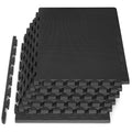 ProsourceFit Weaved Pattern Extra Thick Exercise Puzzle Mat 1-inch, EVA Foam Interlocking Tiles for Protective, Cushioned Flooring for Home and Gym Equipment; Black, 72 SQ FT, 18 Tiles