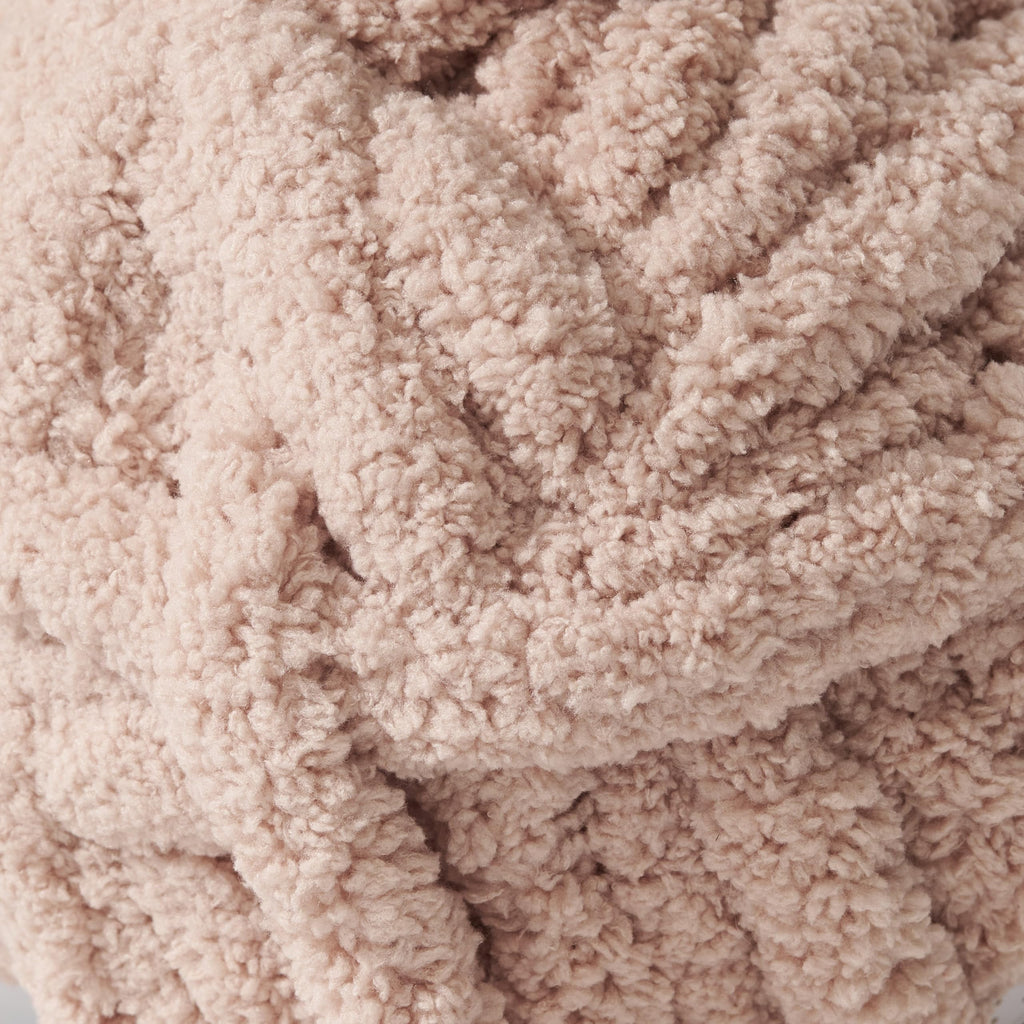 Crafted By Catherine Chunky Chenille Yarn - 2 Pack (8 oz / 227 g, 31.7 Yards Each Skein), Beige, Gauge 7 Jumbo