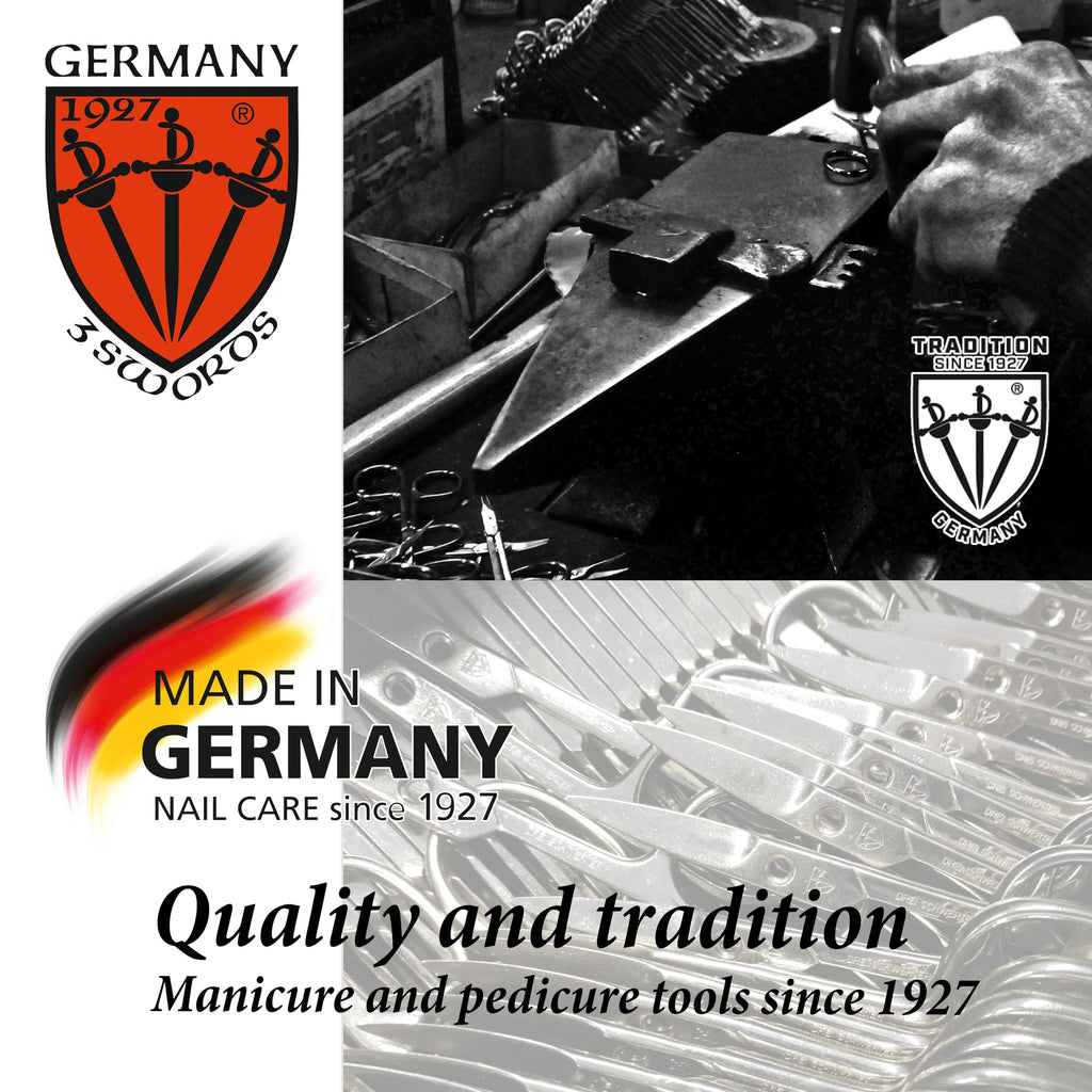 3 Swords Germany - Sapphire Metal Nail File Set 10 Pieces with 1 Piece 3-Way Nail Buffer – Nail Care Made in SOLINGEN/Germany
