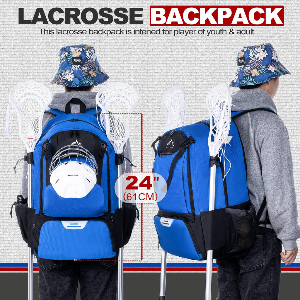 GoHimal Lacrosse Bag Extra Large Lacrosse Backpack with Tow Stick Holder