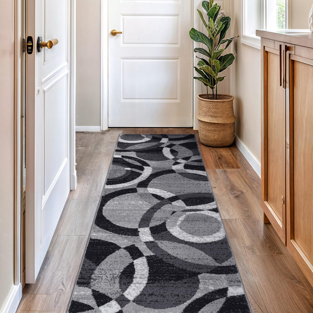 Rugshop Contemporary Modern Circles Abstract Area Rug 2' x 3' Blue