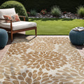 Beverly Rug Outdoor Rug 5x7 Modern Bordered Area Rugs for Indoor and Outdoor Patio Deck Porch Garden Waterproof Weather Sun Resistant Washable Outside Carpet (5 x 7 Beige)