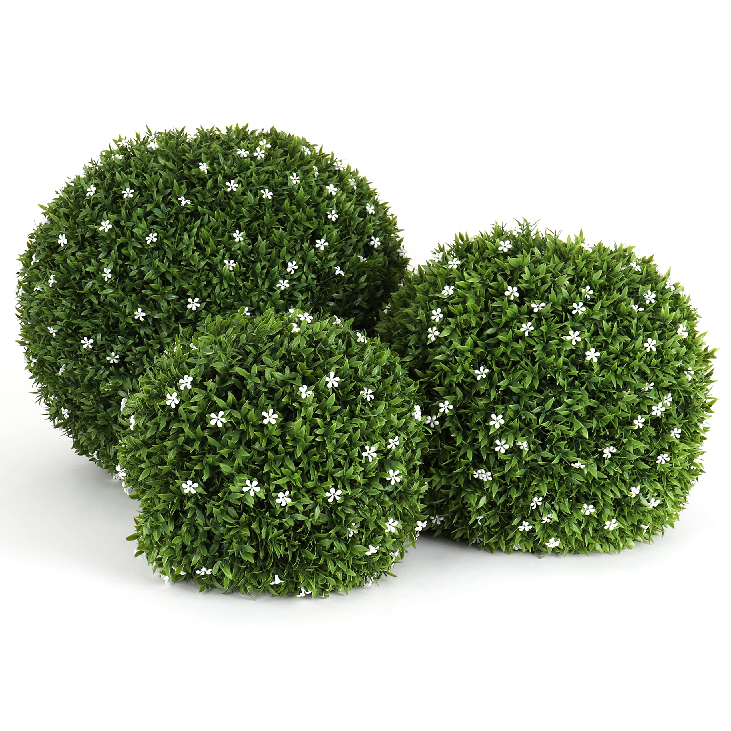 3rd Street Inn XL Baby's Breath Topiary Ball - Artificial Plant Set - Indoor/Outdoor Wedding Party Decor - Faux Foliage Garden Sphere - Tree and Bush Substitute (19")