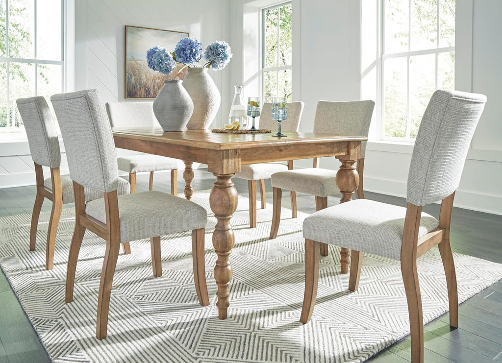 Signature Design by Ashley Rybergston Casual Dining Table with 4 Legs, Light Brown