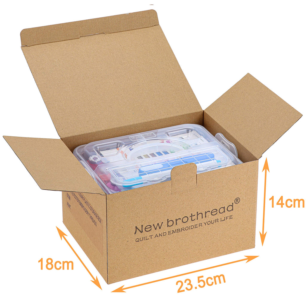 New brothread 40 Colors Compatible with Brother 500m Each Embroidery Machine Thread with Clear Plastic Storage Box for Embroidery Sewing Machine