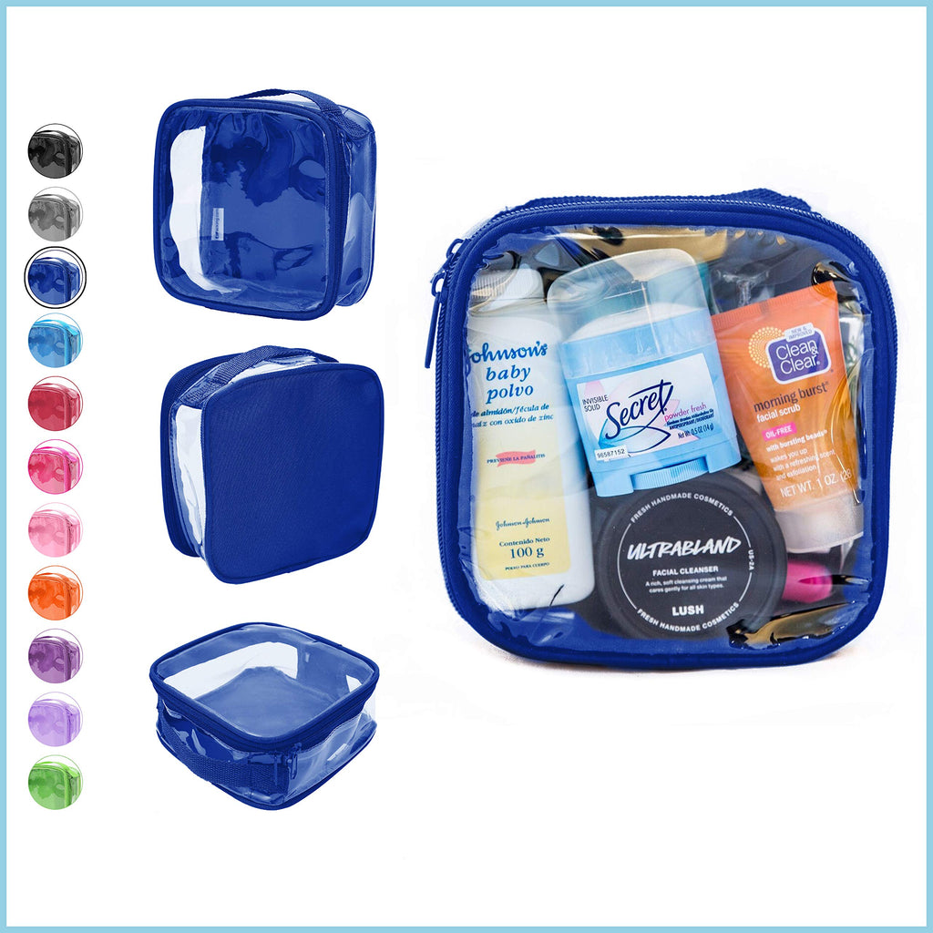 EzPacking Clear TSA Approved 3-1-1 Travel Toiletry Bag for Carry On/Quart Size Transparent Liquids Pouch for Airport Security/Reusable See Through Vinyl & PVC Plastic Organizer Men Women (Black)