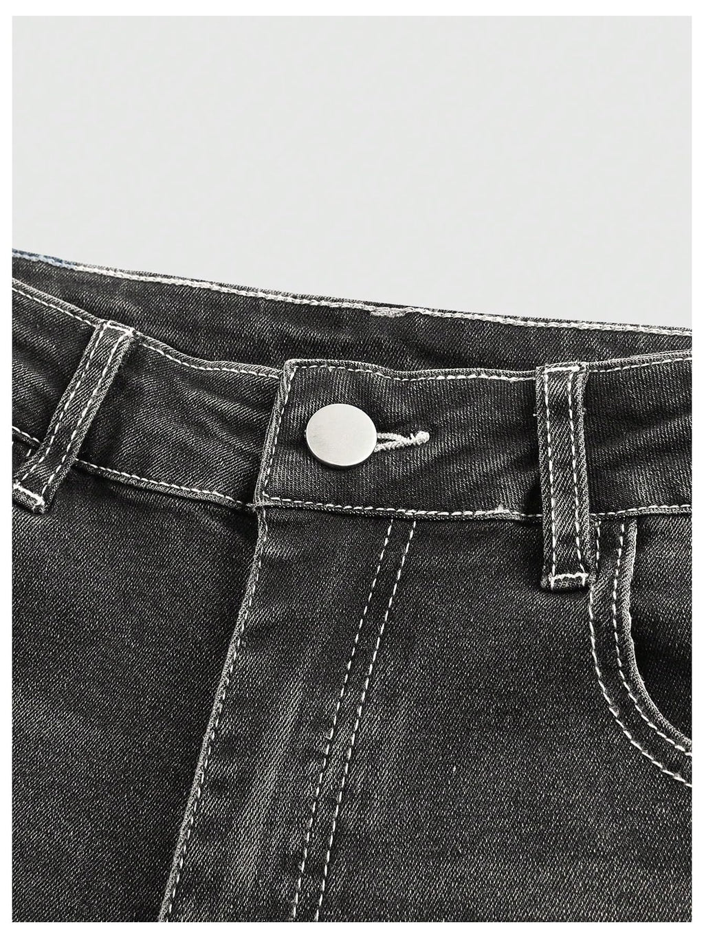MakeMeChic Women's Bell Bottom Jeans Stretchy Flared Jeans Embroidered Y2K High Waist Denim Pants
