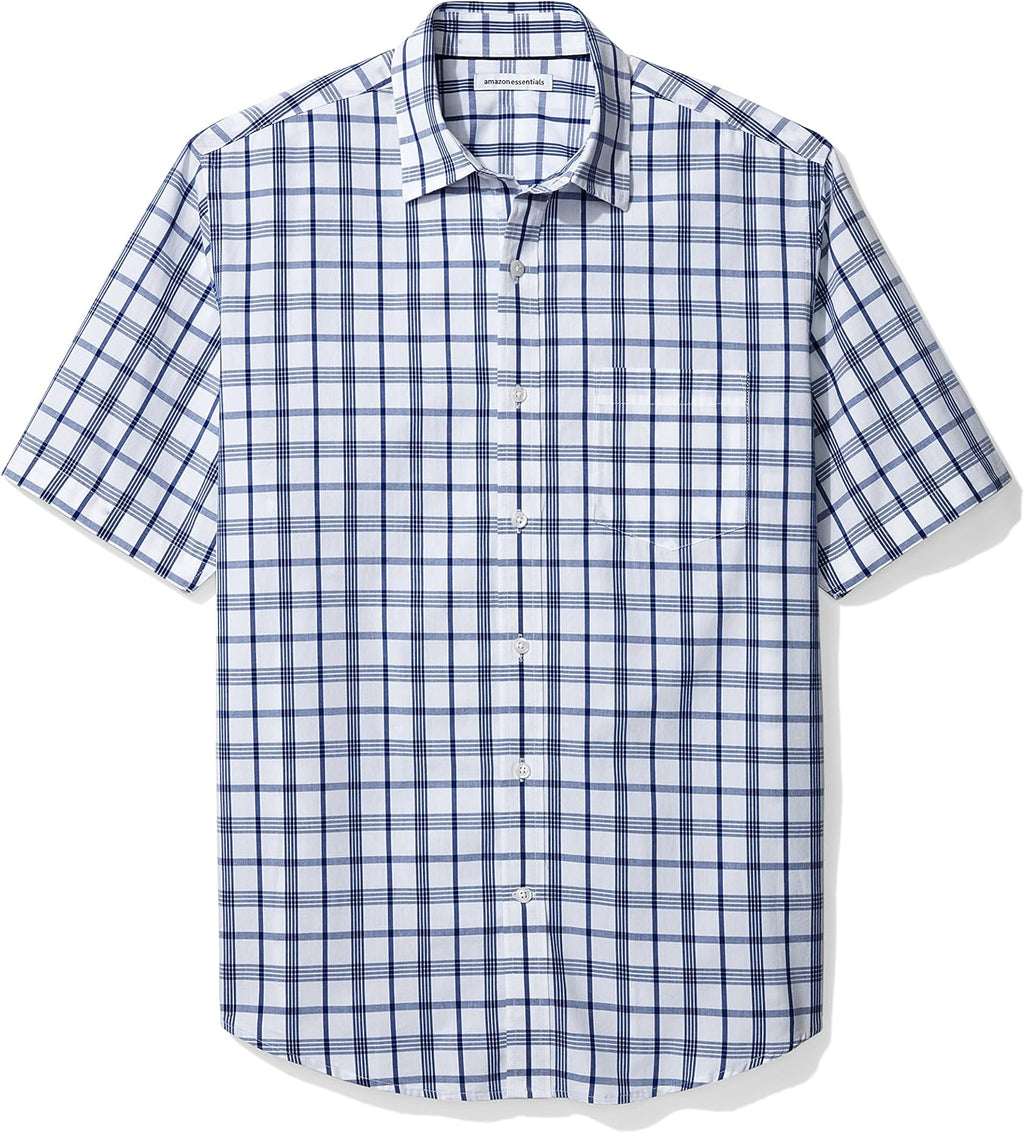 Amazon Essentials Men's Regular-Fit Short-Sleeve Poplin Shirt
