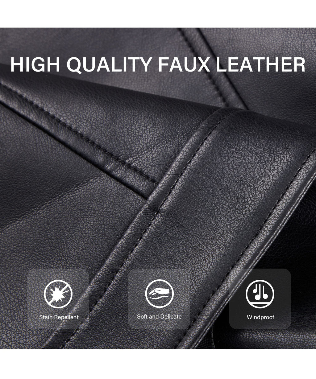 Bellivera Women's Faux Leather Casual Jacket 2026 Spring Trendy Motorcycle Outfits Lightweight Classic Coat