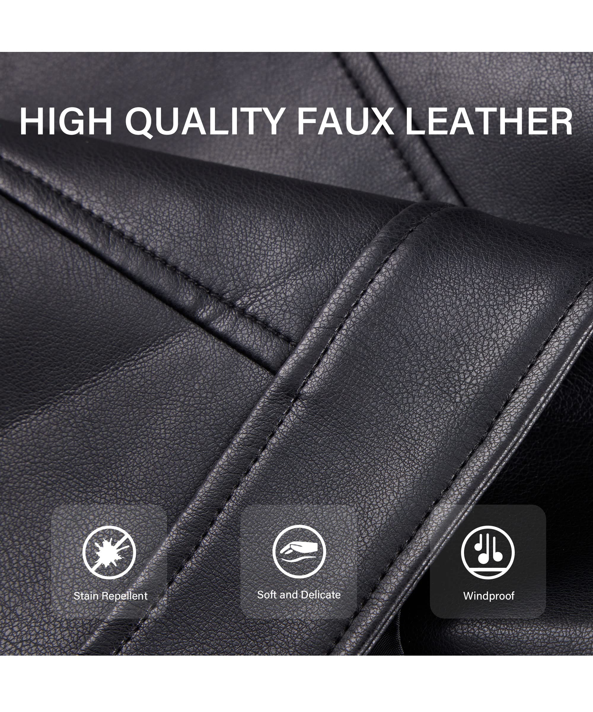 Bellivera Women's Faux Leather Casual Jacket 2026 Spring Trendy Motorcycle Outfits Lightweight Classic Coat