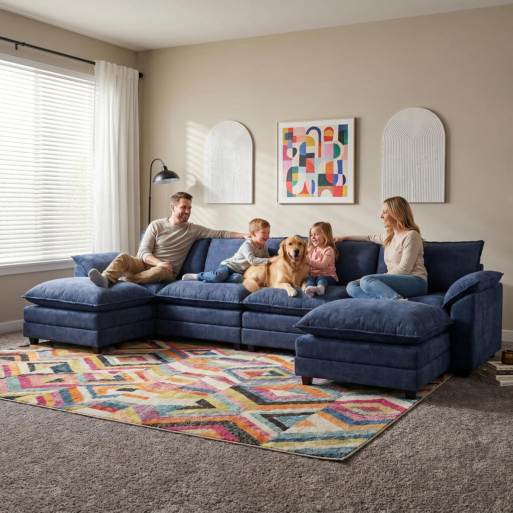 Homall 80" Modular Sectional Sofa, Loveseat Sofa Couch with Double-Layer Cushion, DIY Combination Chenille Deep 2-Seat Cloud Couch for Living Room, Apartment (Bright Grey, Loveseat Sofa)