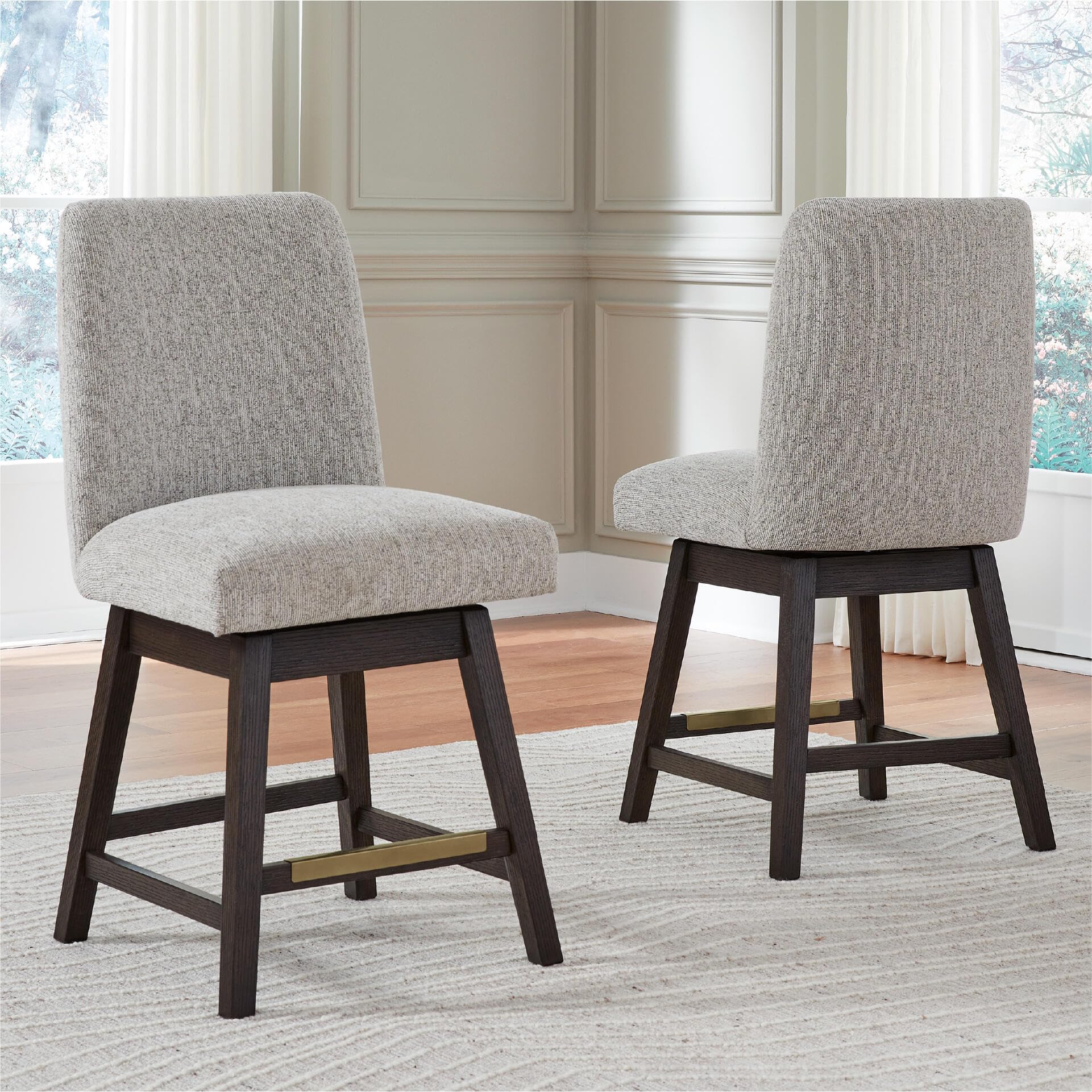 Signature Design by Ashley Chalanna Solid Wood Frame Dining Chair, Set of 2, White