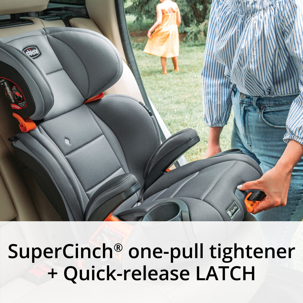 Chicco KidFit Adapt Plus 2-in-1 Belt-Positioning Booster Car Seat, Backless and High Back Booster Seat, for Children Aged 4 Years and up and 40-100 lbs., Vapor/Grey