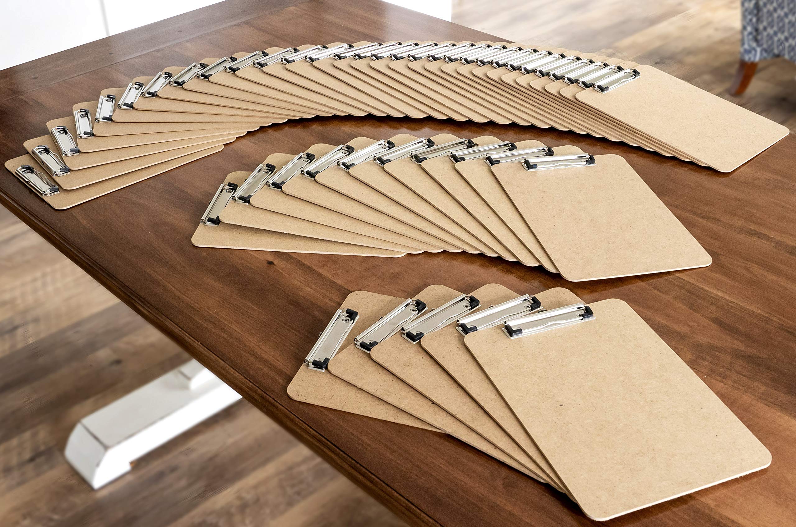 Letter Size Clipboard with Butterfly Clip (Pack of 5) - 9'' x 12.5'' Large Wood Clipboards for Classroom, Clipboards for Kids | Hardboard for Office, College, Teacher & Back to School Supplies