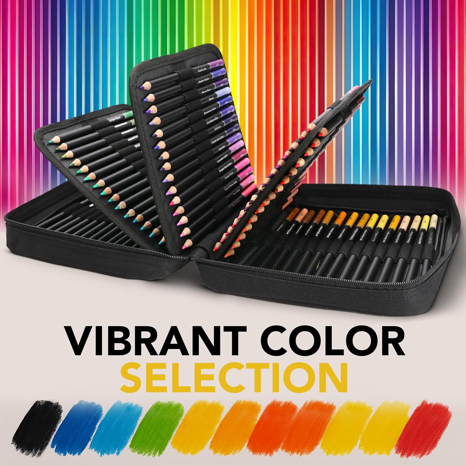 Castle Art Supplies 120 Coloring Pencils Zipper-Case Set | Premium Quality Soft Core Colored Leads for Adult Artists, Professionals and Colourists | In Neat, Strong Carry-Anywhere Zipper Pouch