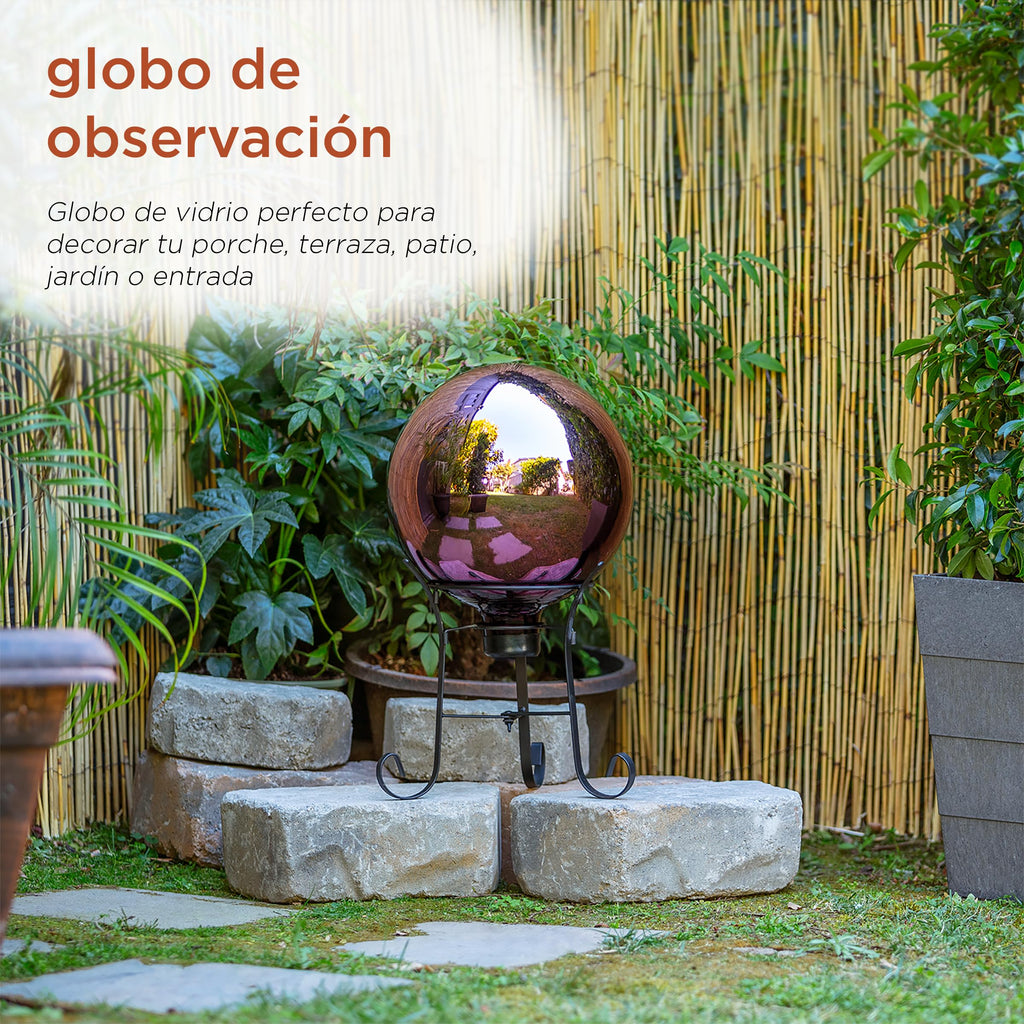 Alpine Corporation | 10" Indoor/Outdoor Glass Gazing Globe — Festive Garden & Yard Décor Accent — Blue