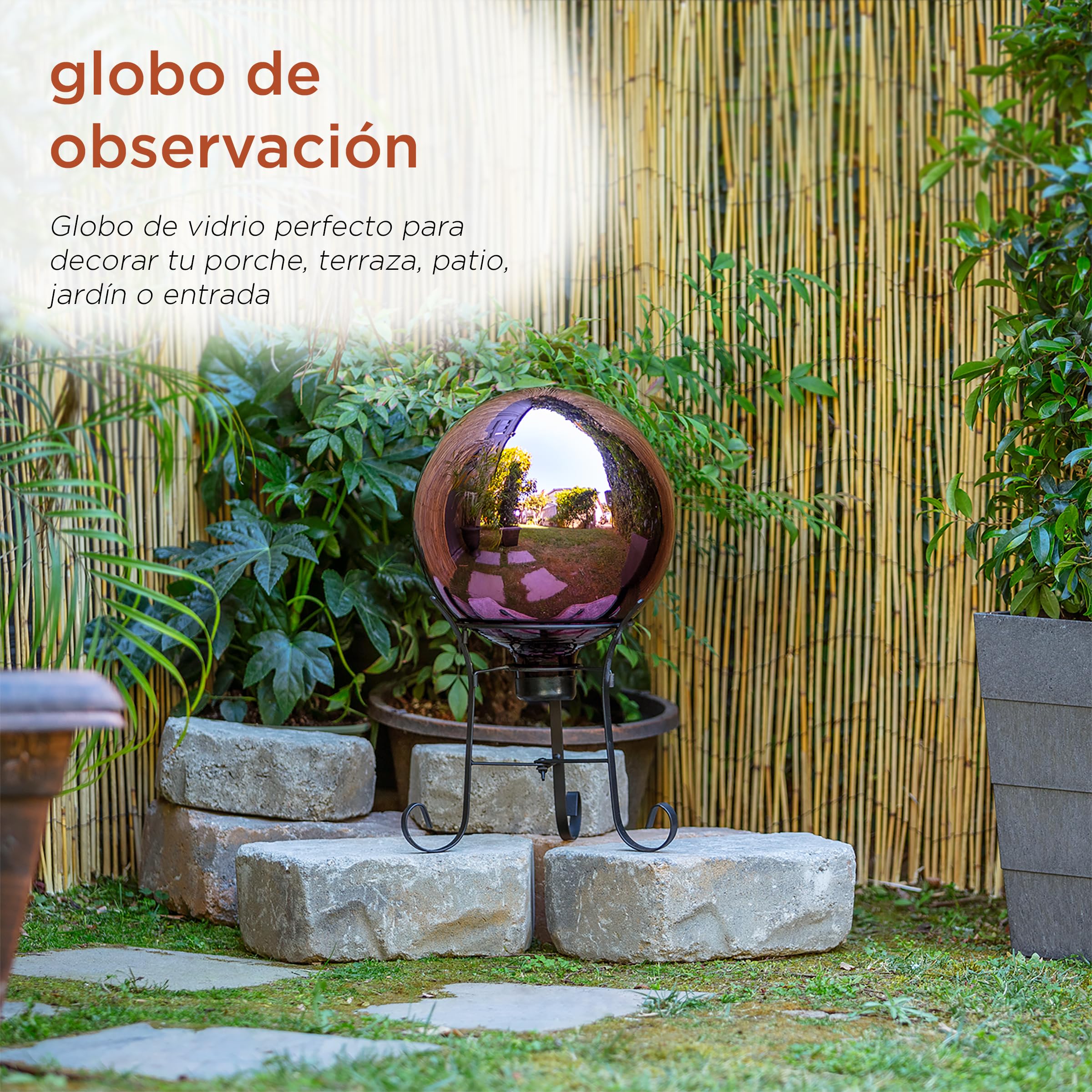 Alpine Corporation | 10" Indoor/Outdoor Glass Gazing Globe — Festive Garden & Yard Décor Accent — Blue