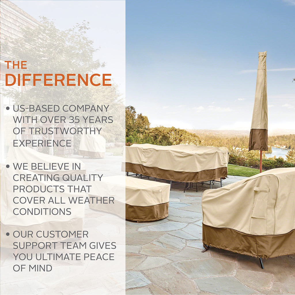 Classic Accessories Veranda Water-Resistant 108 Inch Rectangular/Oval Patio Table & Chair Set Cover, Outdoor Table Cover