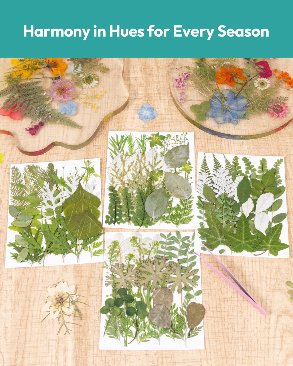 Dried Flowers, Resiners 58Pcs Pressed Flowers for Craft Pink Real Natural Dried Flowers Dry Leaves Kit for DIY Making Crafts Resin Soap Candle Scrapbook Supplies Card Making Jewelry