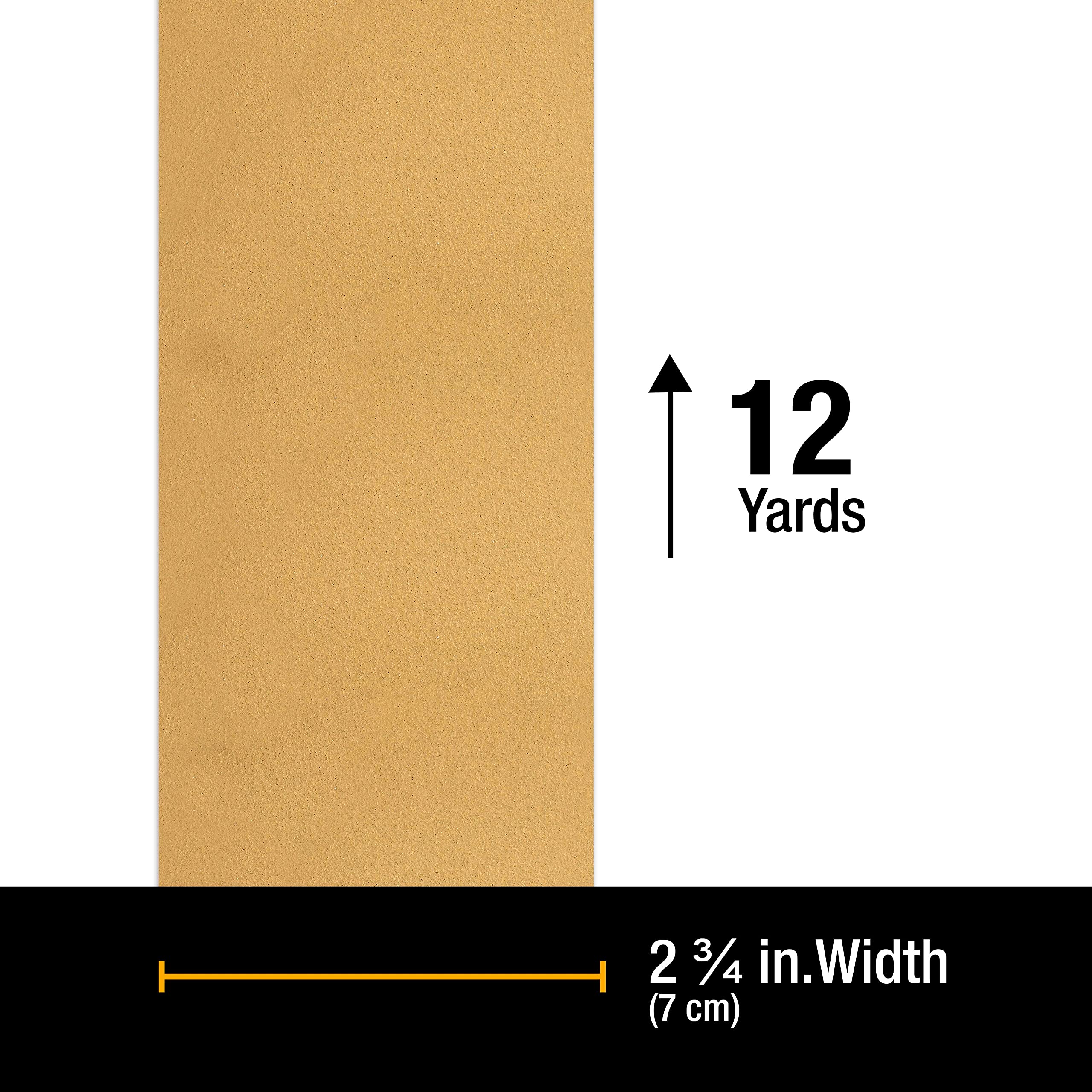 Dura-Gold Premium - 40 Grit Gold - Hook & Loop Backing Longboard Continuous Sandpaper Roll, 2-3/4" Wide, 12 Yards Long - For Automotive & Woodworking Air File Long Board Sanders, Hand Sanding Blocks