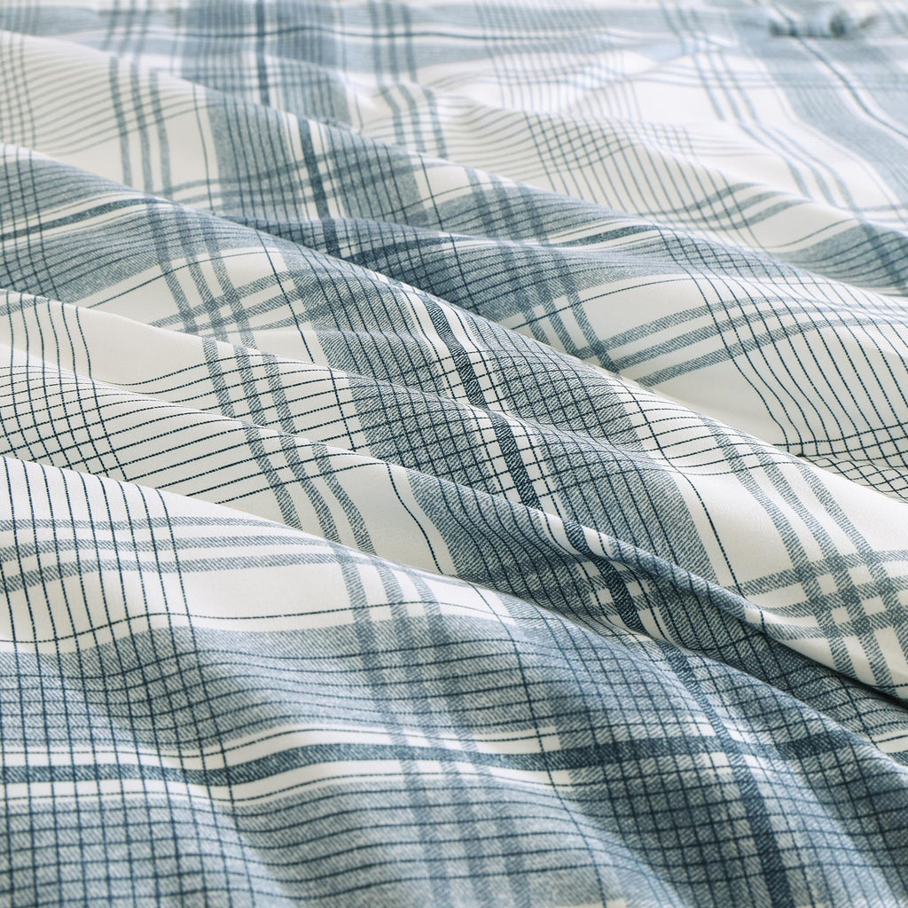 MaiRêve Queen Comforter Set, Classic Plaid Farmhouse Bedding Sets 7 Pieces, Beige All Season Bed in A Bag with Sheets, Pillowcases & Shams