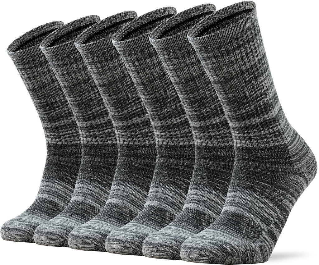 Ortis Men's Extra-Fine Merino Wool Cushioned Crew Socks with Light Weight Moisture Control Comfy for Men Outdoor Hiking Hiker