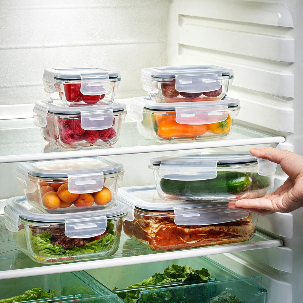 Sorbus 20pc Glass Meal Prep Containers Set – 10 Glass Food Storage Containers (21.3oz, 2.6 Cups) with Airtight Lids – Freezer, Dishwasher, and Oven Safe – Reusable Containers for Meal Prep and Storage