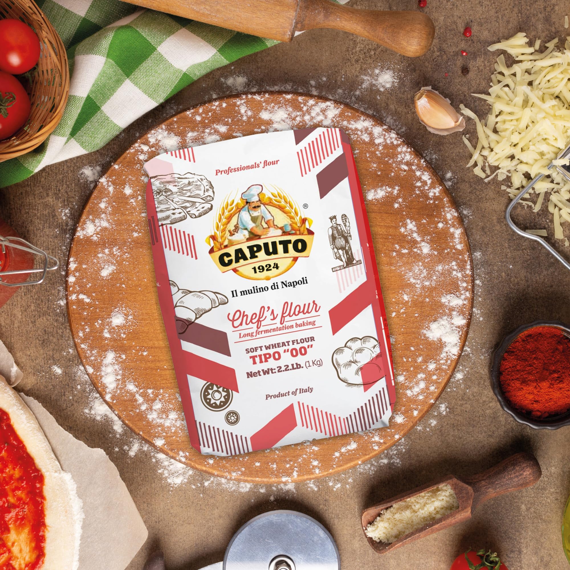 Antimo Caputo Chef's Flour 2.2 LB - Italian Double Zero 00 - Soft Wheat for Pizza Dough, Bread, & Pasta