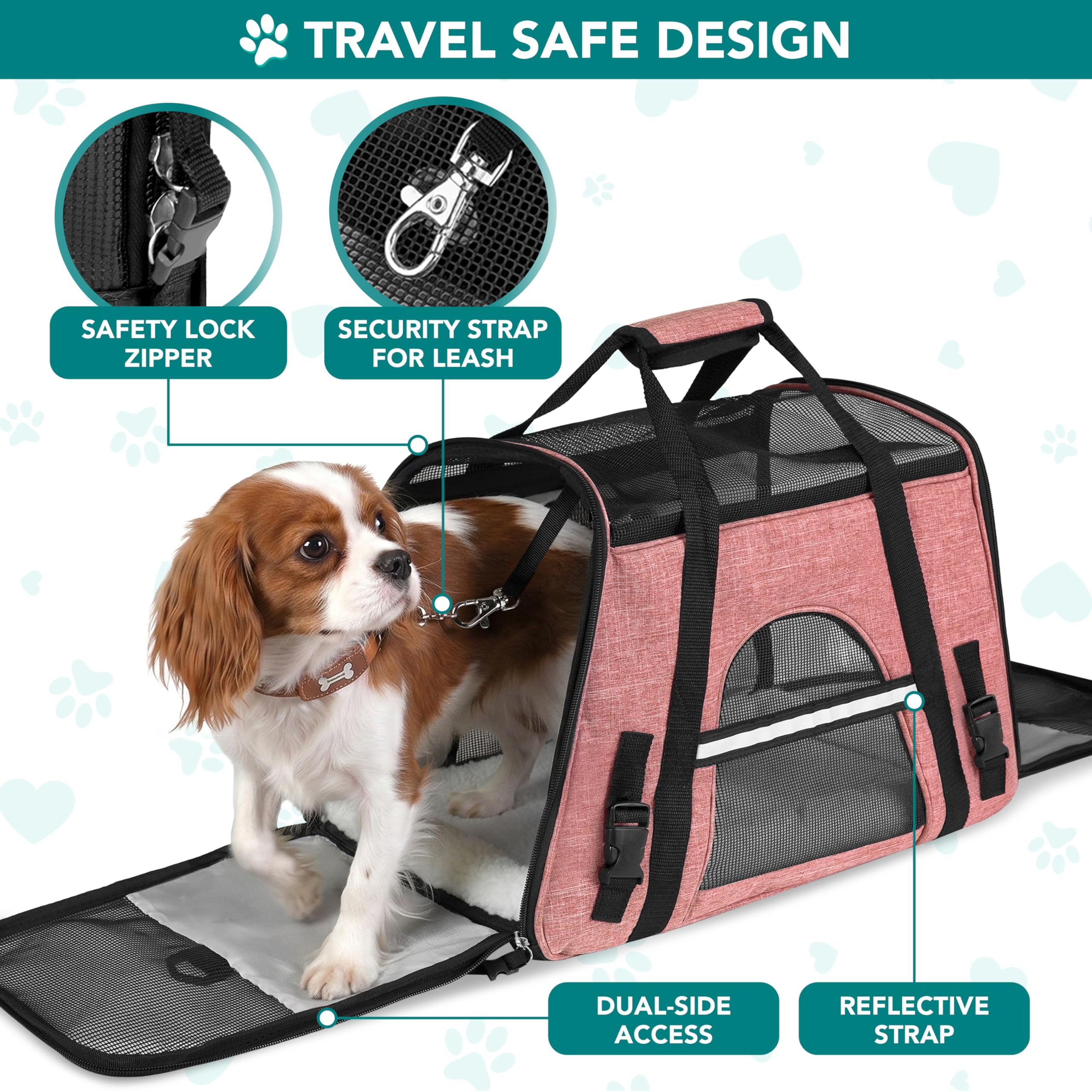 PetAmi Airline Approved Pet Carrier for Cats & Small Dogs, Soft Sided TSA Travel Carrier Bag with Sherpa Bed, Breathable Mesh Ventilation, Collapsible Bowl, Fits Under Seat, Up to 18 lbs, Small Black