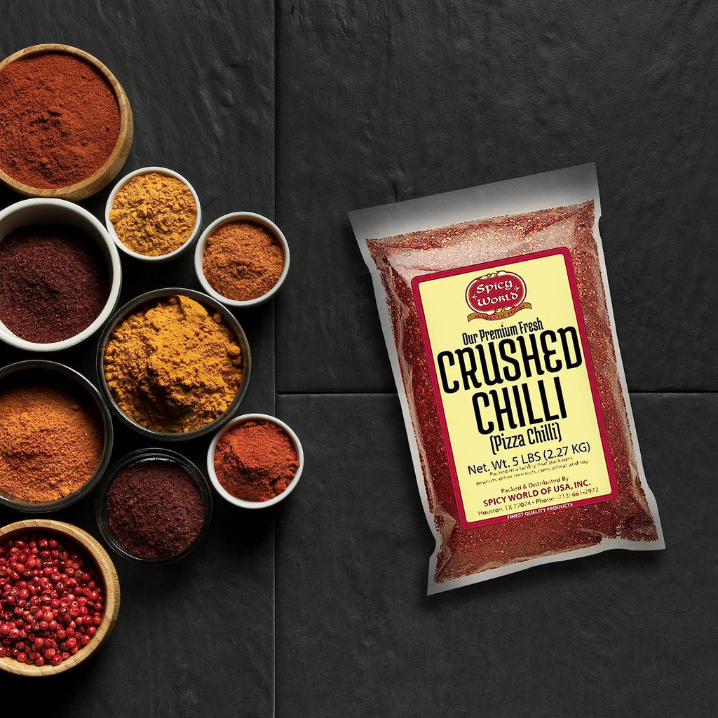Crushed Red Pepper Flakes 5 Pound Bulk Value Pack - Chili Flakes - by Spicy World