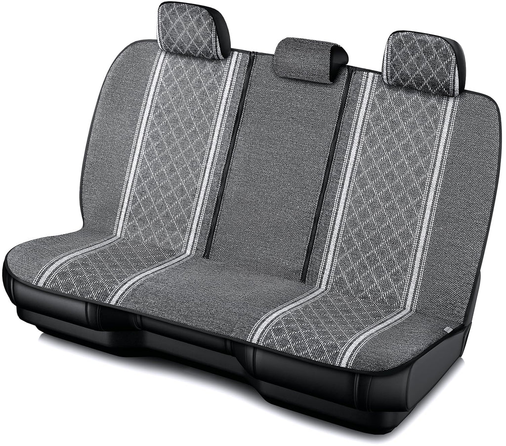 Road Comforts Baja Blanket Seat Covers Gray Diamond Bucket Seat Covers Low Back Full Set - Jacquard Fabric, Airbag Compatible, Universal Fits for Most Cars, Truck, SUV, Vans