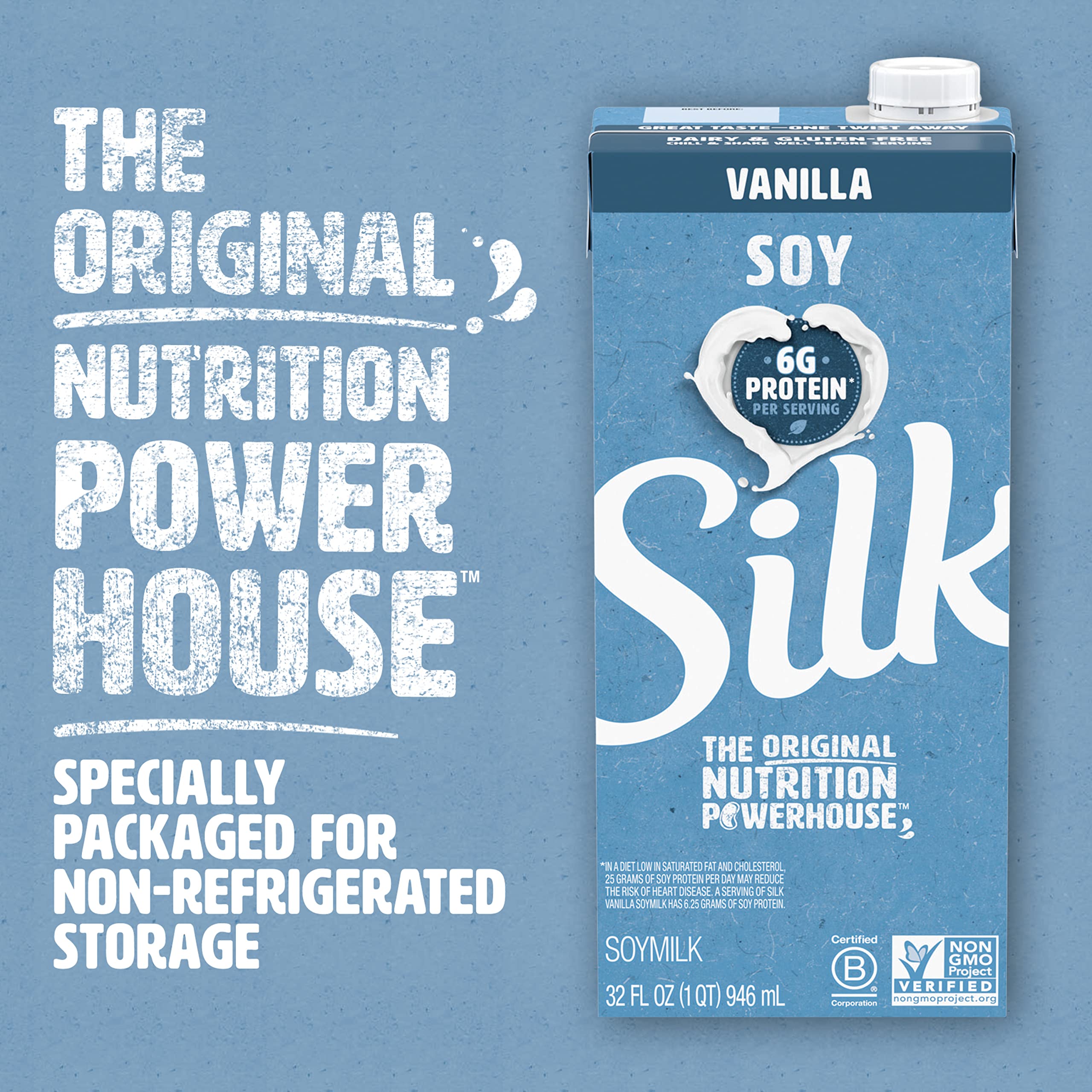 Silk Almond Milk, Vanilla, 8 Ounce (Pack of 12)