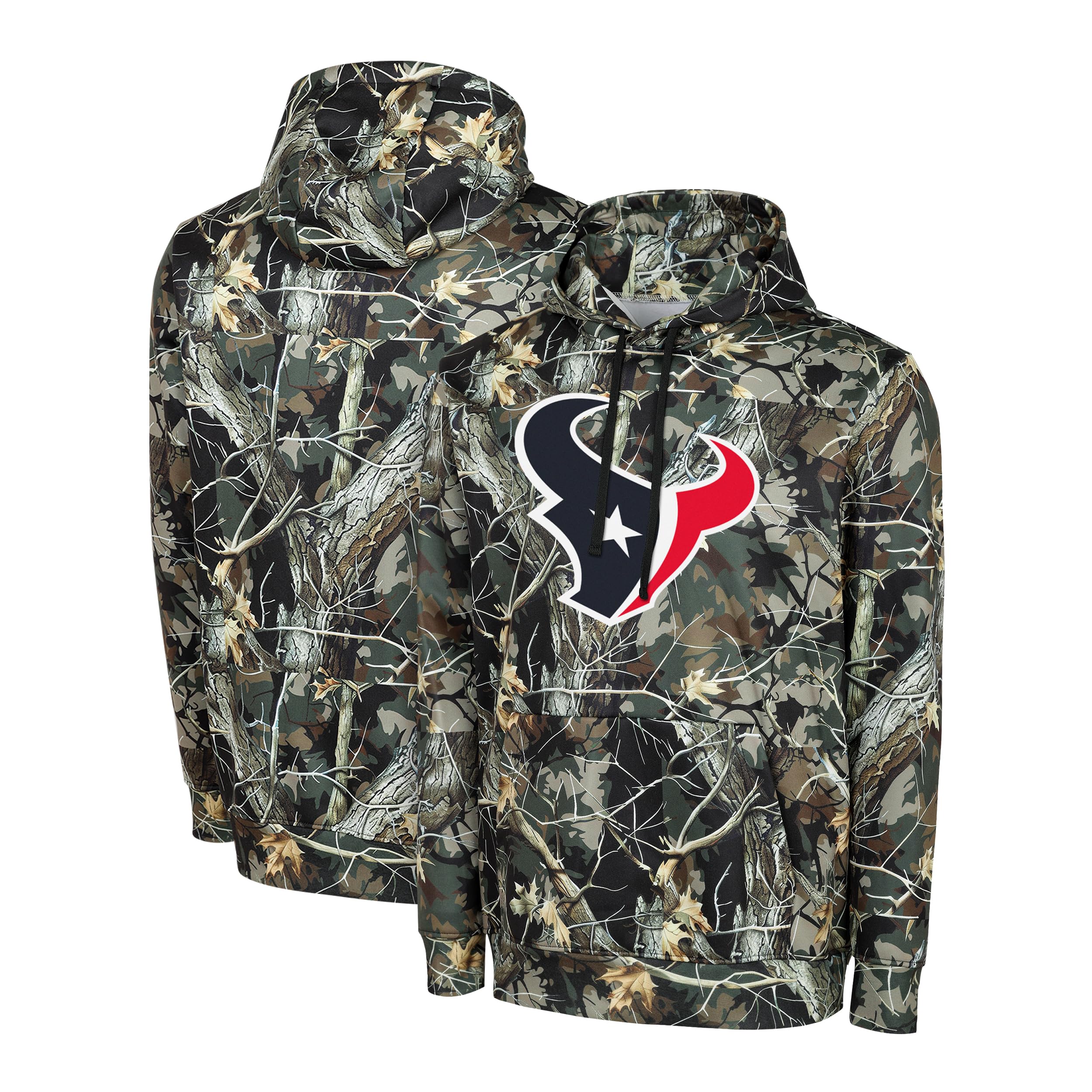 FOCO NFL Men's Official Sideline Hunter Camo Primary Logo Performance Pullover Hoodie Sweatshirt