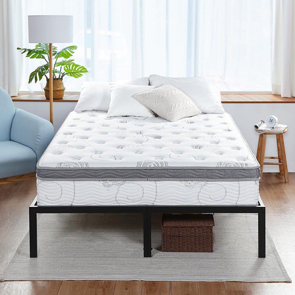 Olee Sleep Full Mattress, 10 Inch Support Cloud Hybrid Mattress, Gel Infused Memory Foam, Pocket Spring for Support and Pressure Relief, CertiPUR-US Certified, Bed-in-a-Box, Soft, Full Size