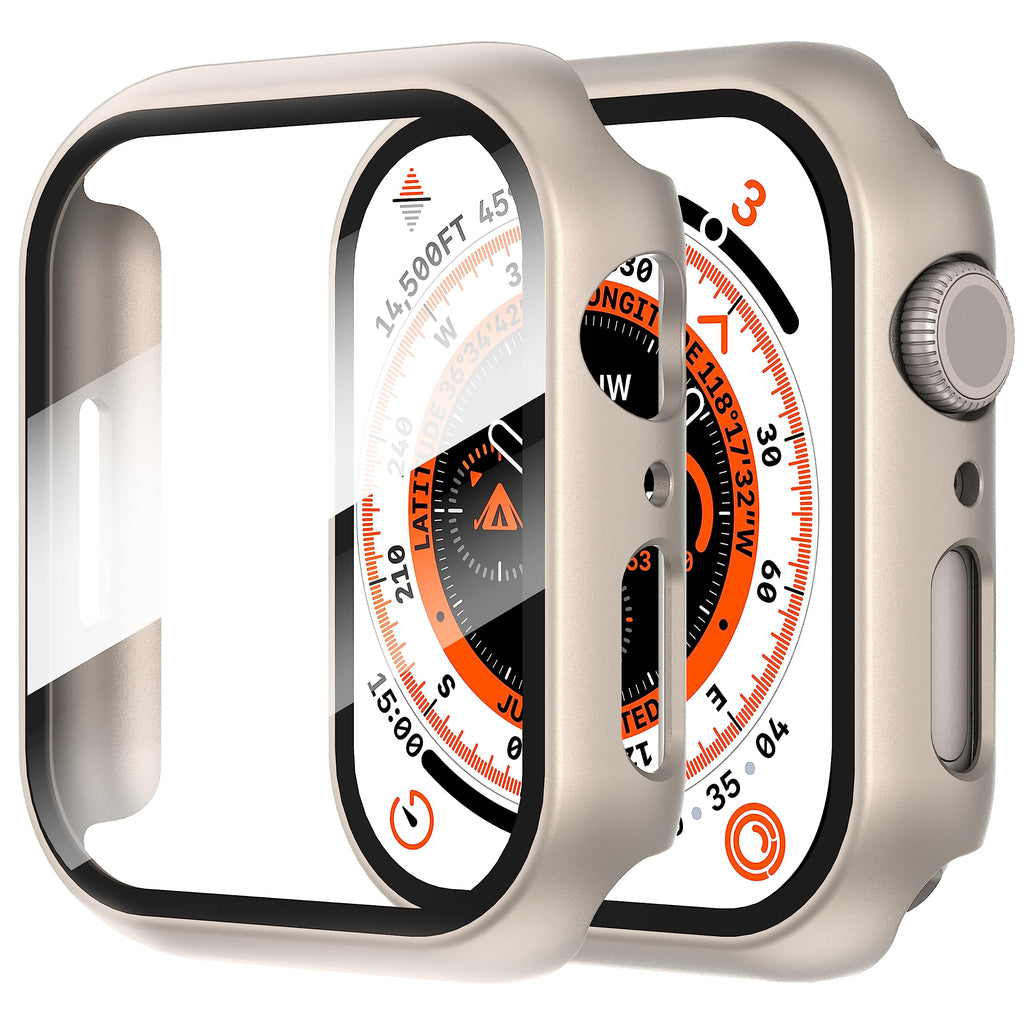 Diruite 2-Pack for Apple Watch Series 3/2/1 38mm Case, Ultra-Thin All-Around Tempered Glass Screen Protector Protection Cover for iWatch 38mm - Black